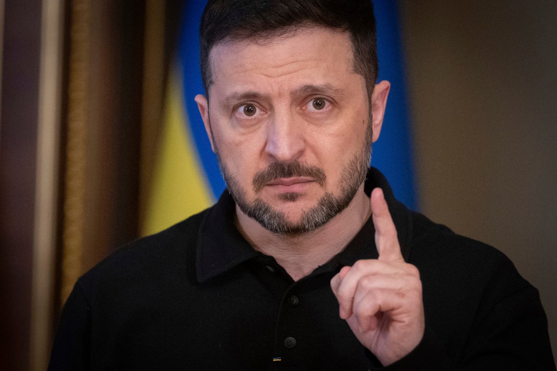 Ukrainian President Volodymyr Zelenskyy speaks during a briefing in Kyiv, Ukraine, Thursday, April 17, 2025. (AP Photo/Efrem Lukatsky) Ukrainian President Volodymyr Zelenskyy speaks during a briefing in Kyiv, Ukraine, Thursday, April 17, 2025. (AP Photo/Efrem Lukatsky)