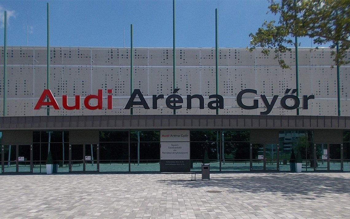 Audi Arena ble bygget i 2014 i Győr, Ungarn. Foto: Globetrotter19 CC BY-SA 3.0 Audi Arena ble bygget i 2014 i Győr, Ungarn. Foto: Globetrotter19 CC BY-SA 3.0