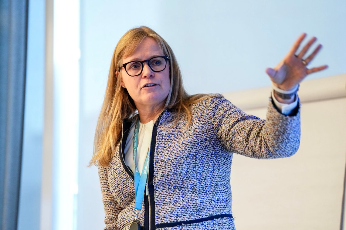Lilleaker 20241107.
Konsernsjef Birgitte Ringstad Vartdal presenterer Statkraft sine resultater for 3. kvartal 2024.
Foto: Beate Oma Dahle / NTB Lilleaker 20241107.
Konsernsjef Birgitte Ringstad Vartdal presenterer Statkraft sine resultater for 3. kvartal 2024.
Foto: Beate Oma Dahle / NTB