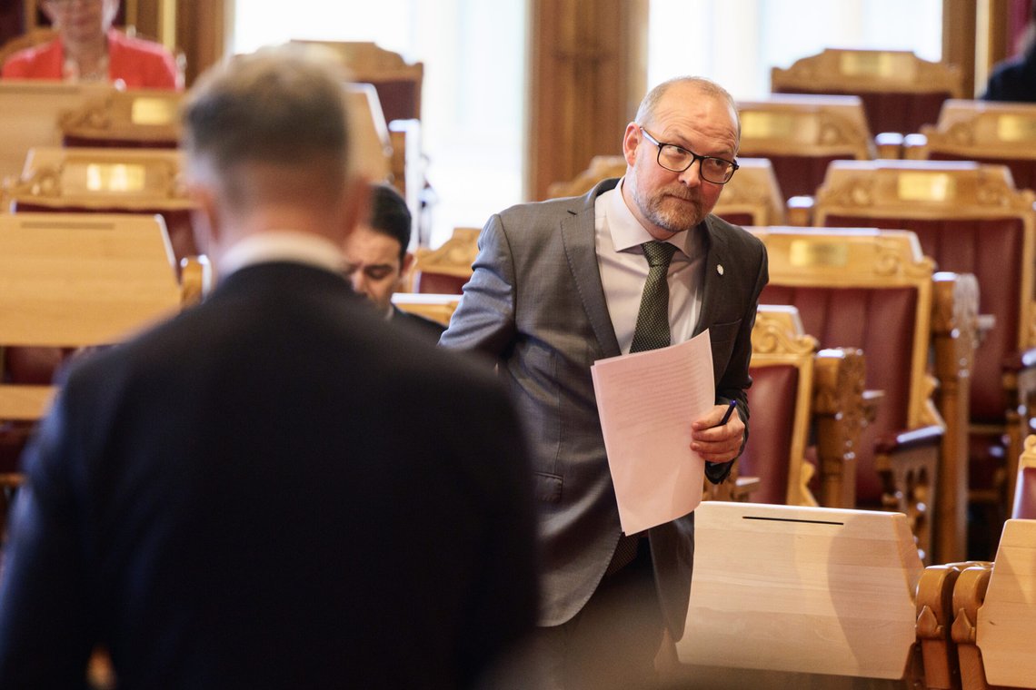 Oslo 20250430.
Ole André Myhrvold i stortingets spørretime.
Foto: Jonas Been Henriksen / NTB Oslo 20250430.
Ole André Myhrvold i stortingets spørretime.
Foto: Jonas Been Henriksen / NTB