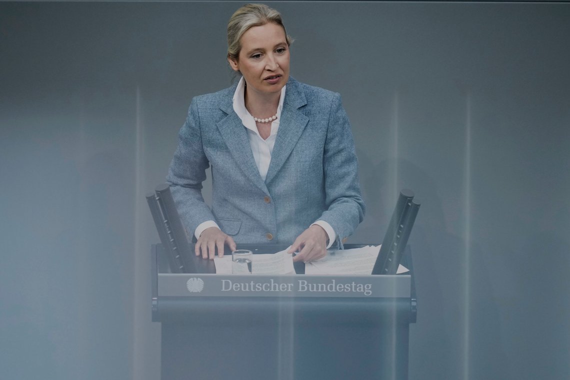 Alternativ for Tysklands nestleder, Alice Weidel. Foto: AP/Ebrahim Noroozi/NTB Alternativ for Tysklands nestleder, Alice Weidel. Foto: AP/Ebrahim Noroozi/NTB