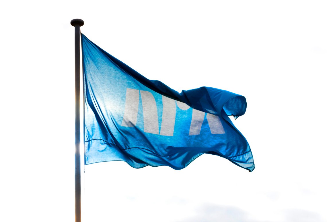 Oslo 20180410.
Norsk Rikskringkasting NRK på Marienlyst. Her NRK logo på flagg.
Foto: Gorm Kallestad / NTB Oslo 20180410.
Norsk Rikskringkasting NRK på Marienlyst. Her NRK logo på flagg.
Foto: Gorm Kallestad / NTB