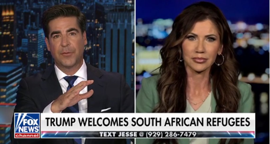 Kirsti Noem i samtale med Jesse Waters på Fox Nes. Stillbilde Fox News Kirsti Noem i samtale med Jesse Waters på Fox Nes. Stillbilde Fox News