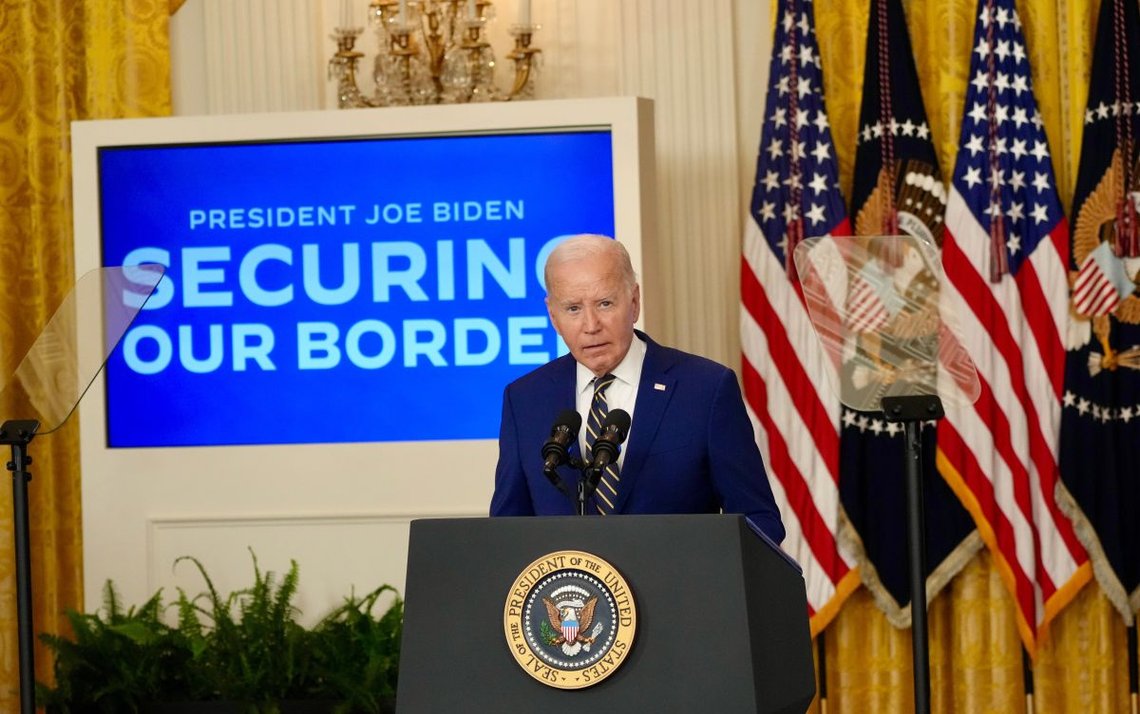 Washington DC. 4. juni 2024 President Biden utstedte i dag en kunngjøring om å stenge den sørlige grensen for ikke-statsborgere med virkning fra i morgen. Foto: Shutterstock av Andrew Leyden. Washington DC. 4. juni 2024 President Biden utstedte i dag en kunngjøring om å stenge den sørlige grensen for ikke-statsborgere med virkning fra i morgen. Foto: Shutterstock av Andrew Leyden.