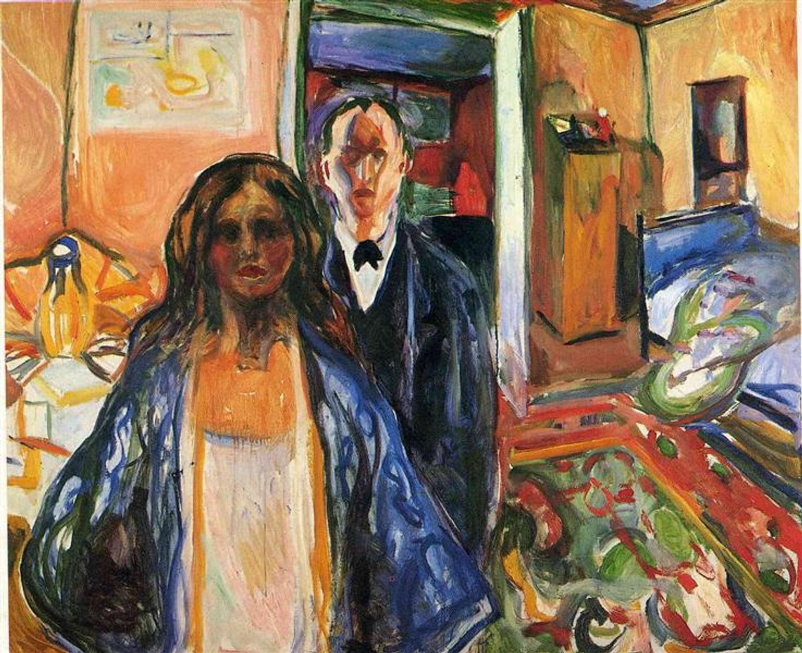 Forholdet mellom menn og kvinner er komplekst, noe som kan skyldes ulike former for både gener og psykologi. Her illustrert av Edvard Munch: En kunstner og hans modell. Forholdet mellom menn og kvinner er komplekst, noe som kan skyldes ulike former for både gener og psykologi. Her illustrert av Edvard Munch: En kunstner og hans modell.