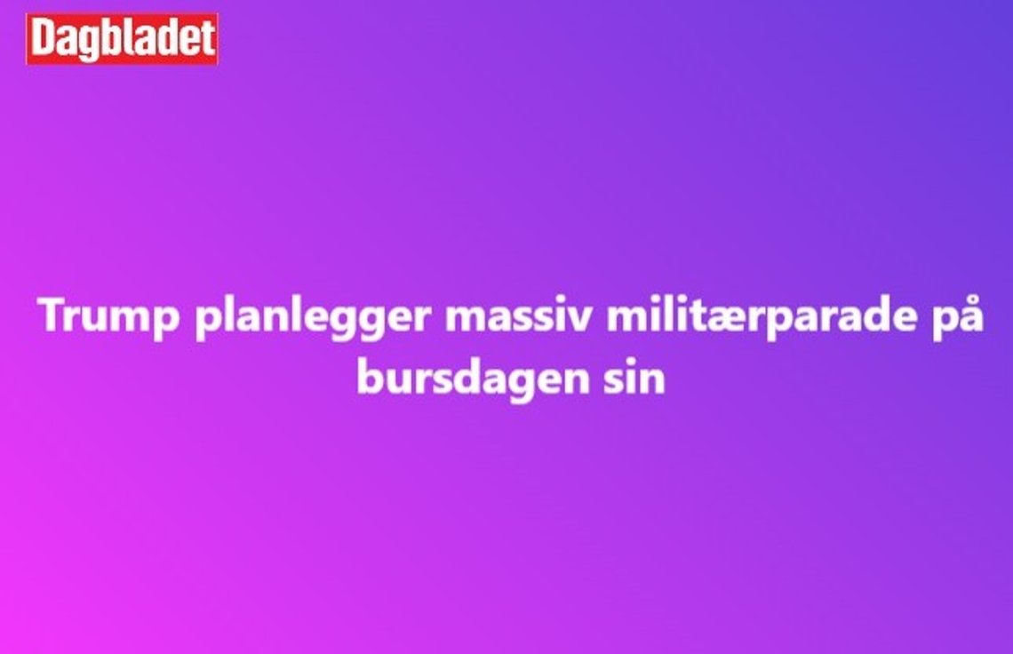 Dagbladets overskrift fra Facebook. Dagbladets overskrift fra Facebook.