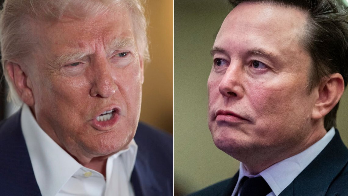 KRANGEL: Donald Trump og Elon Musk er i full ordkrig etter en konflikt som startet med One Big Beautiful Bill. (AP Photo/Evan Vucci) KRANGEL: Donald Trump og Elon Musk er i full ordkrig etter en konflikt som startet med One Big Beautiful Bill. (AP Photo/Evan Vucci)