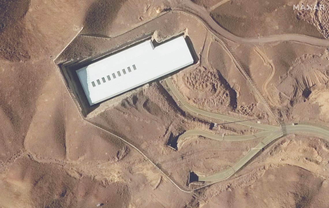 This satellite image provided by Maxar Technologies shows the Fordo enrichment facility in Iran on Jan. 24, 2025. (Maxar Technologies via AP) This satellite image provided by Maxar Technologies shows the Fordo enrichment facility in Iran on Jan. 24, 2025. (Maxar Technologies via AP)