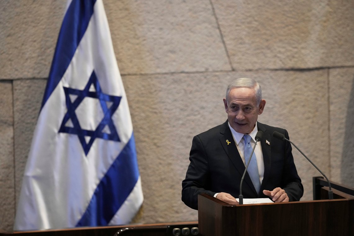 Den israelske statsministeren Benjamin Netanyahu i Knesset. Foto: AP/Ohad Zwigenberg/NTB Den israelske statsministeren Benjamin Netanyahu i Knesset. Foto: AP/Ohad Zwigenberg/NTB