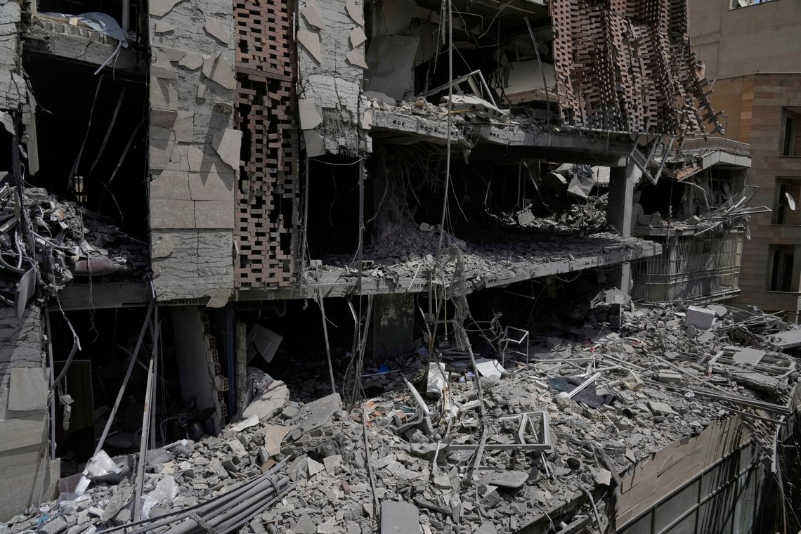 A destroyed building damaged in an Israeli strike last week, in Tehran, Iran, Wednesday, June 25, 2025. (AP Photo/Vahid Salemi) A destroyed building damaged in an Israeli strike last week, in Tehran, Iran, Wednesday, June 25, 2025. (AP Photo/Vahid Salemi)