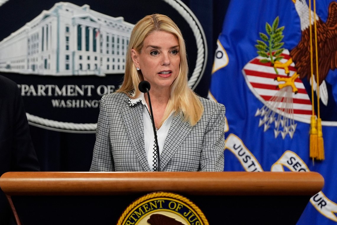 Attorney General Pam Bondi speaks during a news conference about Kilmar Abrego Garcia at the Justice Department, Friday June 6, 2025, in Washington. (AP Photo/Julia Demaree Nikhinson) Attorney General Pam Bondi speaks during a news conference about Kilmar Abrego Garcia at the Justice Department, Friday June 6, 2025, in Washington. (AP Photo/Julia Demaree Nikhinson)