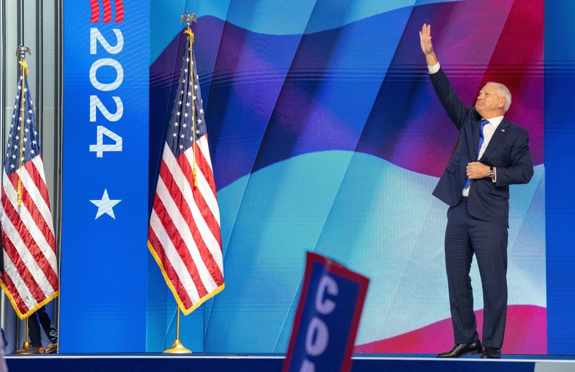 Chicago, Illinois, USA – 21.08.2024: Det demokratiske partiets landsmøte i Chicago, United Center DNC 2024 – dag 3. Foto: Shutterstock av Peter Serocki. Chicago, Illinois, USA – 21.08.2024: Det demokratiske partiets landsmøte i Chicago, United Center DNC 2024 – dag 3. Foto: Shutterstock av Peter Serocki.
