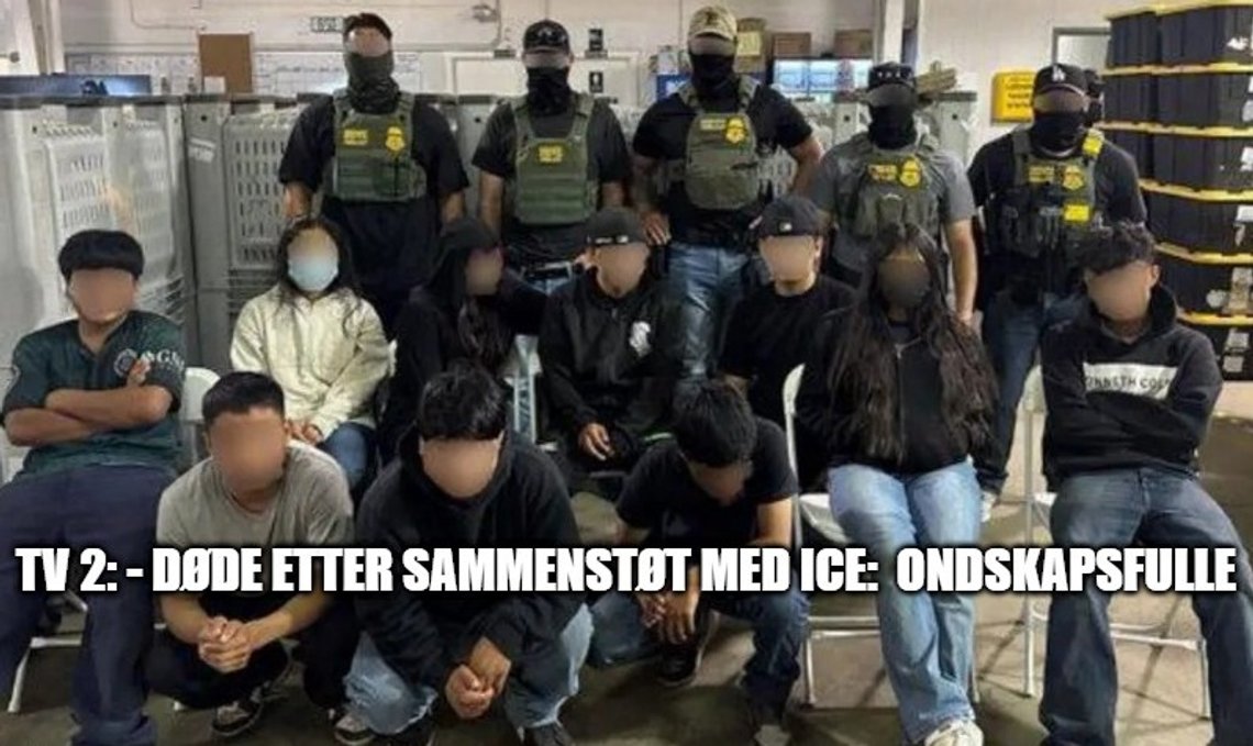 Foto: Department of Homeland Security. TV 2s overskrift, - Døde etter sammenstøt med ICE: ondskapsfulle, knytter et dødsfall direkte til ICEs handlinger, uten dekning i fakta. Foto: Department of Homeland Security. TV 2s overskrift, - Døde etter sammenstøt med ICE: ondskapsfulle, knytter et dødsfall direkte til ICEs handlinger, uten dekning i fakta.