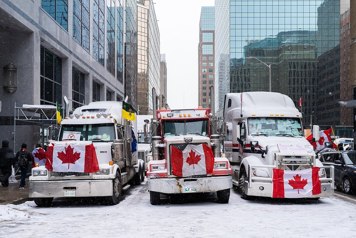 Freedom Convoy, Ottawa 12. februar 2022. Foto: Maksim Sokolov CC BY-SA 4.0 Freedom Convoy, Ottawa 12. februar 2022. Foto: Maksim Sokolov CC BY-SA 4.0