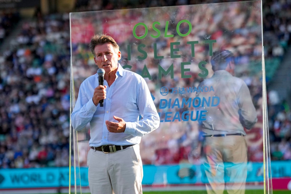 Oslo 20250612.
Sebastian Coe under Bislett Games på Bislett stadion i Oslo torsdag.
Foto: Heiko Junge / NTB Oslo 20250612.
Sebastian Coe under Bislett Games på Bislett stadion i Oslo torsdag.
Foto: Heiko Junge / NTB