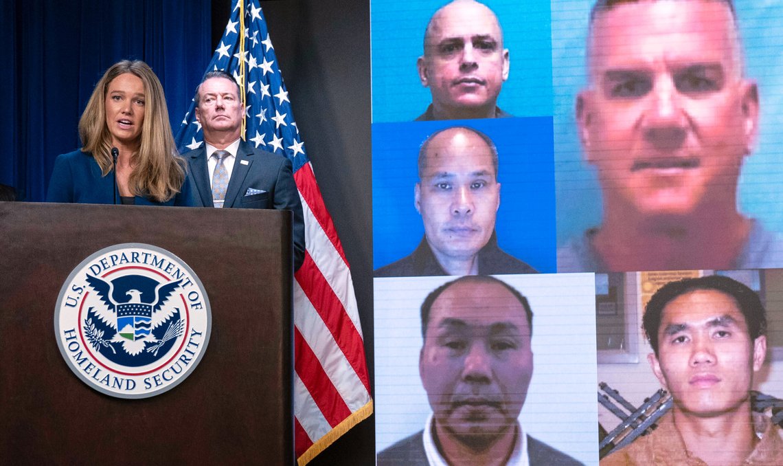 DHS Assistant Secretary for Public Affairs Tricia McLaughlin, flanked by Acting director of U.S. Immigration and Customs Enforcement Todd Lyons, speaks during a news conference at ICE Headquarters, in Washington, Wednesday, May 21, 2025. (AP Photo/Jose Luis Magana) DHS Assistant Secretary for Public Affairs Tricia McLaughlin, flanked by Acting director of U.S. Immigration and Customs Enforcement Todd Lyons, speaks during a news conference at ICE Headquarters, in Washington, Wednesday, May 21, 2025. (AP Photo/Jose Luis Magana)