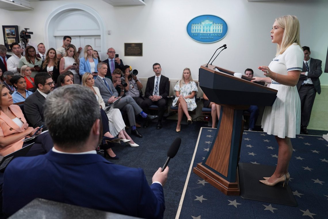 White House press secretary Karoline Leavitt speaks during a briefing at the White House, Thursday, July 17, 2025, in Washington. (AP Photo/Evan Vucci) White House press secretary Karoline Leavitt speaks during a briefing at the White House, Thursday, July 17, 2025, in Washington. (AP Photo/Evan Vucci)