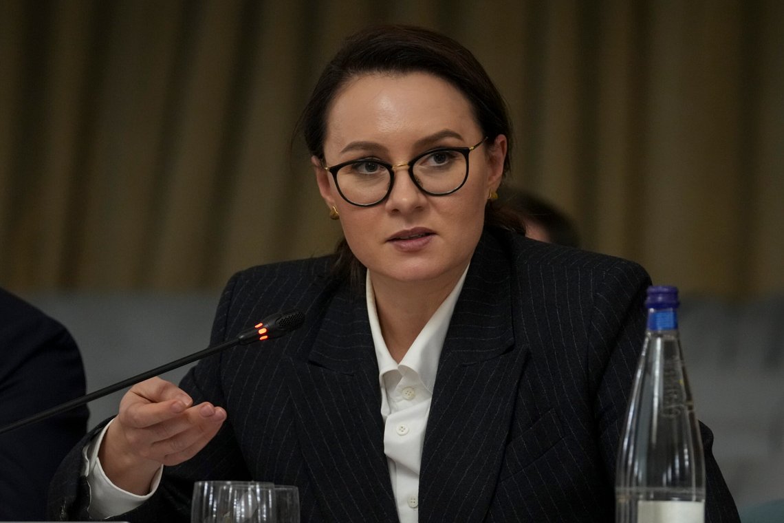 Ukraine's Economy Minister and First Deputy Prime Minister Yulia Svyrydenko addresses the "Italy Ukraine business forum", a preparatory meeting to the Ukraine Reconstruction Conference that will be be held in Rome next year, in Rome, Wednesday, Nov. 20, 2024. (AP Photo/Andrew Medichini) Ukraine's Economy Minister and First Deputy Prime Minister Yulia Svyrydenko addresses the "Italy Ukraine business forum", a preparatory meeting to the Ukraine Reconstruction Conference that will be be held in Rome next year, in Rome, Wednesday, Nov. 20, 2024. (AP Photo/Andrew Medichini)