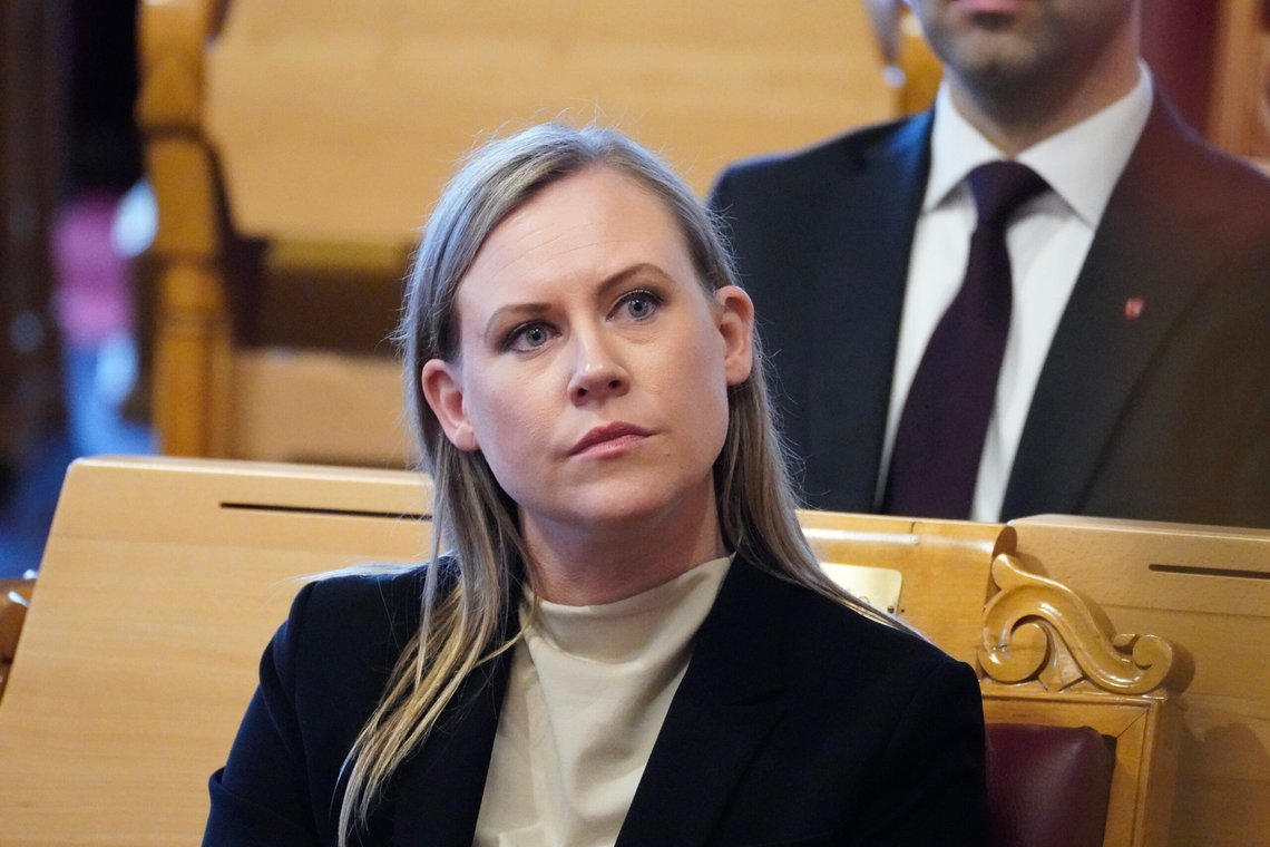 Oslo 20250409.
Barne- og familieminister Lene Vågslid i muntlig spørretime på Stortinget onsdag.
Foto: Ole Berg-Rusten / NTB Oslo 20250409.
Barne- og familieminister Lene Vågslid i muntlig spørretime på Stortinget onsdag.
Foto: Ole Berg-Rusten / NTB