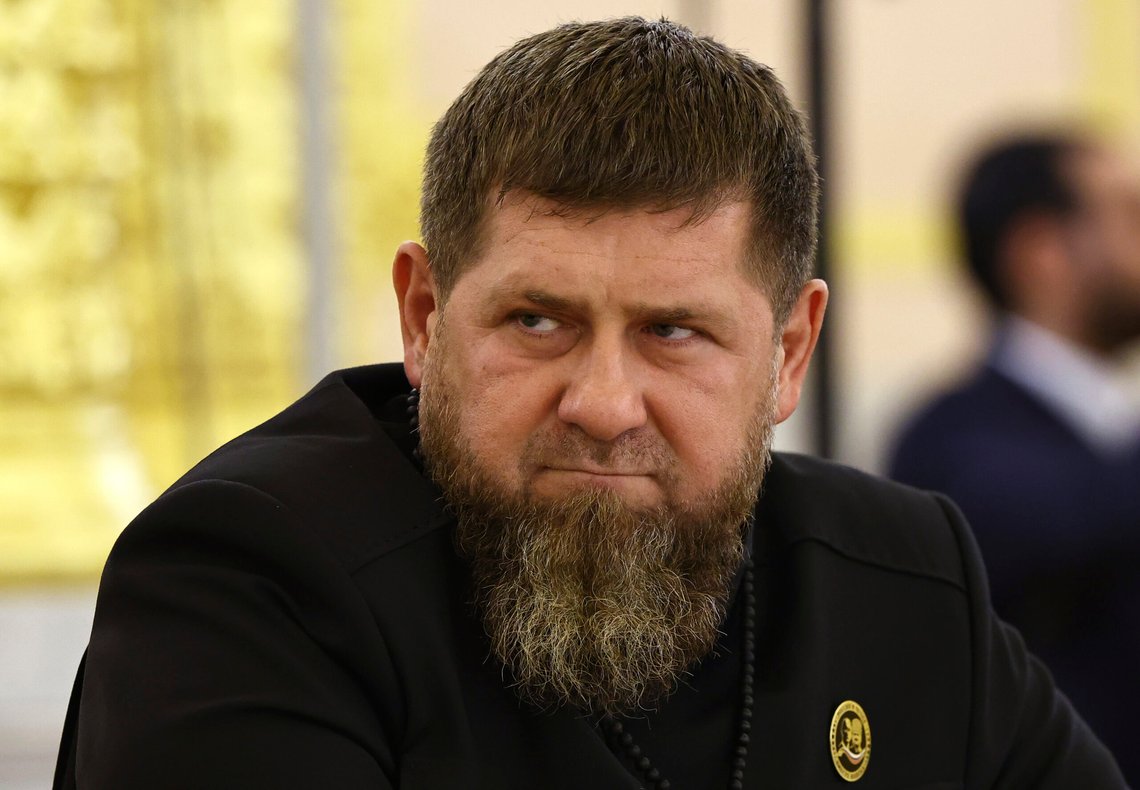 Head of the Chechen Republic Ramzan Kadyrov attends a meeting of United Arab Emirates President Sheikh Mohammed bin Zayed Al Nahyan and Russian President Vladimir Putin at the Kremlin in Moscow, Russia, Monday, Oct. 21, 2024. (Evgenia Novozhenina/Pool Photo via AP) Head of the Chechen Republic Ramzan Kadyrov attends a meeting of United Arab Emirates President Sheikh Mohammed bin Zayed Al Nahyan and Russian President Vladimir Putin at the Kremlin in Moscow, Russia, Monday, Oct. 21, 2024. (Evgenia Novozhenina/Pool Photo via AP)