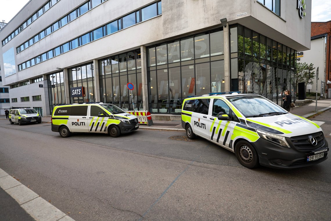 Oslo 20250808.
Skudd skal ha blitt avfyrt på Nav-kontor på St. Hanshaugen i Oslo fredag.
Foto: Thomas Andersen / NTB Oslo 20250808.
Skudd skal ha blitt avfyrt på Nav-kontor på St. Hanshaugen i Oslo fredag.
Foto: Thomas Andersen / NTB