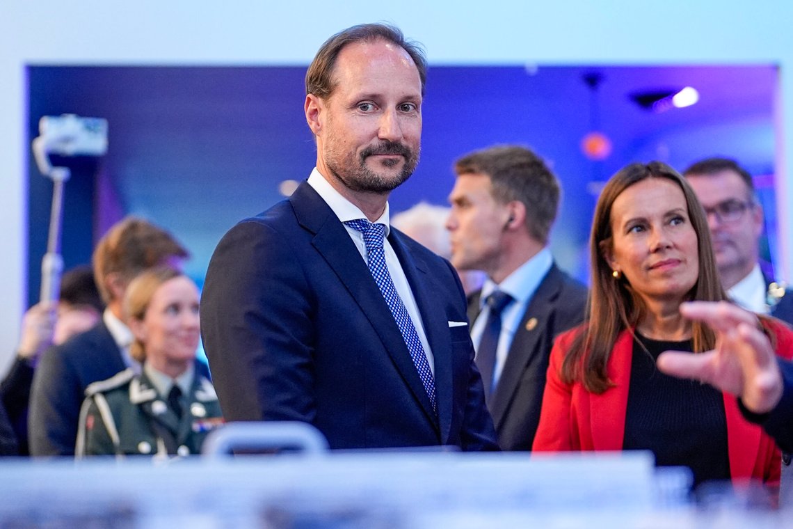 Trondheim 20250819.
Kronprins Haakon besøker havbruksmessen Aqua Nor tirsdag formiddag.
Foto: Ole Martin Wold / NTB Trondheim 20250819.
Kronprins Haakon besøker havbruksmessen Aqua Nor tirsdag formiddag.
Foto: Ole Martin Wold / NTB
