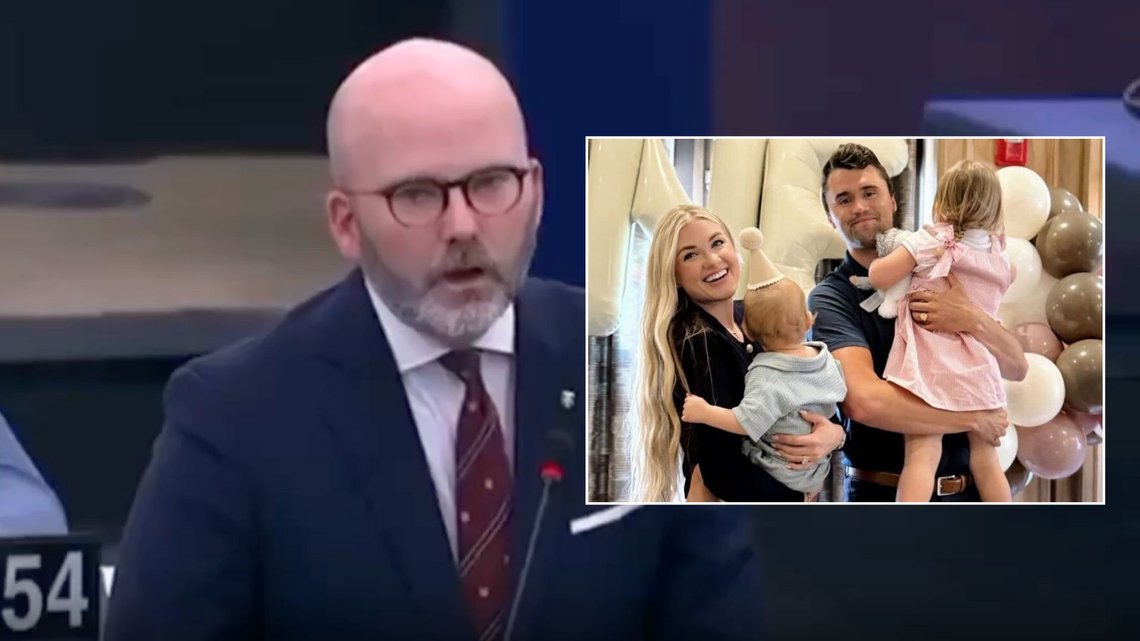 HYLLEST-NEKT: Presidenten i EU-parlamentet nektet ett minutts stillhet for Charlie Kirk torsdag. HYLLEST-NEKT: Presidenten i EU-parlamentet nektet ett minutts stillhet for Charlie Kirk torsdag.