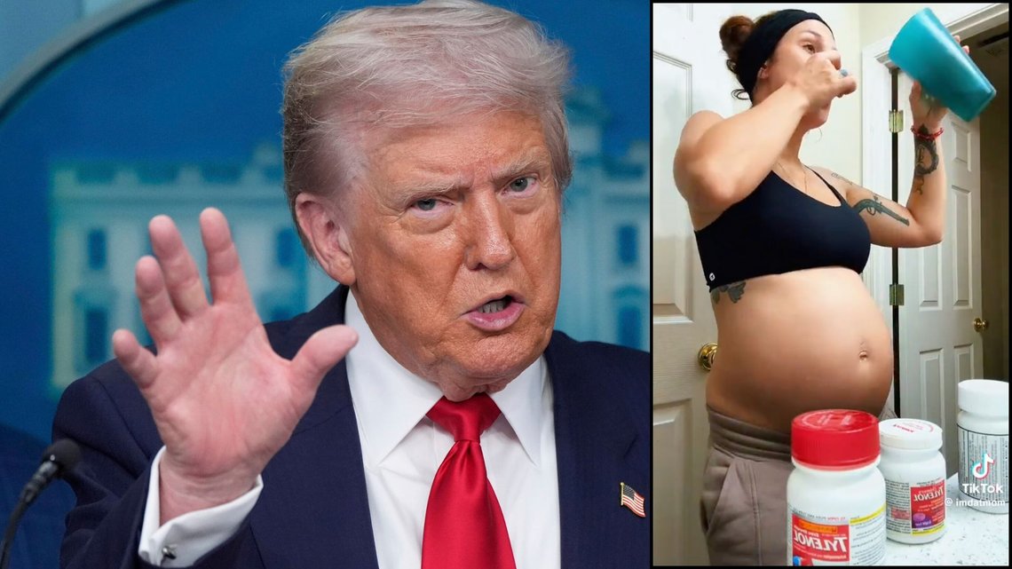 ADVARER: Trump meldte at FDA nå advarer mot unødvendig bruk a paracetamol under graviditet, det fikk gravide til å løpe til apotekene. Foto: AP Photo/Alex Brandon, Skjermdump/TikTok. ADVARER: Trump meldte at FDA nå advarer mot unødvendig bruk a paracetamol under graviditet, det fikk gravide til å løpe til apotekene. Foto: AP Photo/Alex Brandon, Skjermdump/TikTok.
