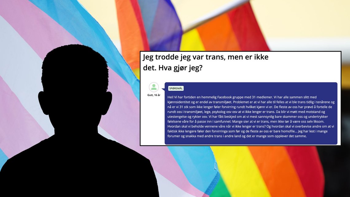BLIR MISTRODD: – Mange sier at vi er trans, men ikke tør å være oss selv, skriver en 16-åring til Ung.no. Foto: Skjermdump/Ung.no. BLIR MISTRODD: – Mange sier at vi er trans, men ikke tør å være oss selv, skriver en 16-åring til Ung.no. Foto: Skjermdump/Ung.no.