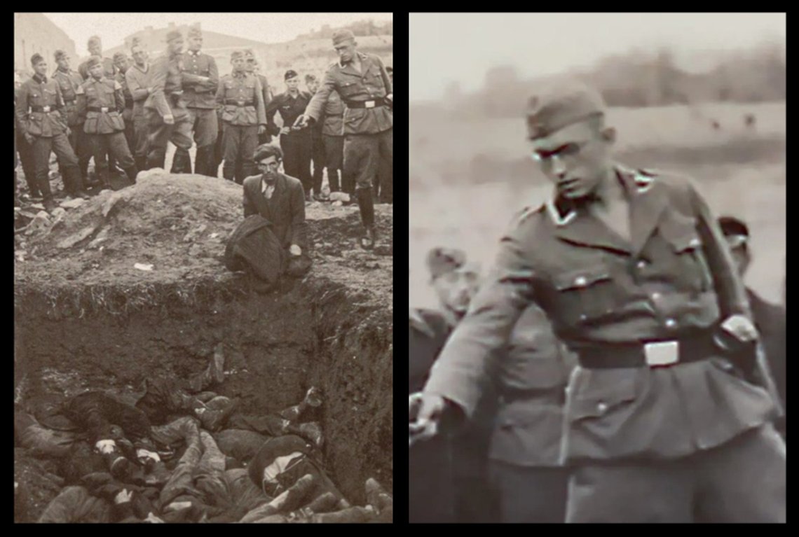 Der letzte Jude in Winniza. Dette er et ikonisk fotografi av henrettelsen av jøder under andre verdenskrig. Det viser en jødisk mann som er i ferd med å bli skutt av et medlem av Einsatzgruppe C, en paramilitær dødsskvadron tilhørende nazistenes SS, sannsynligvis i nærheten av byen Berdychiv i Ukraina. Foto: Wikimedia. Der letzte Jude in Winniza. Dette er et ikonisk fotografi av henrettelsen av jøder under andre verdenskrig. Det viser en jødisk mann som er i ferd med å bli skutt av et medlem av Einsatzgruppe C, en paramilitær dødsskvadron tilhørende nazistenes SS, sannsynligvis i nærheten av byen Berdychiv i Ukraina. Foto: Wikimedia.