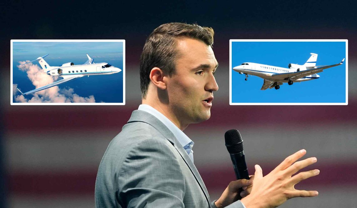 Charlie Kirk med to innfelte privatjetfly