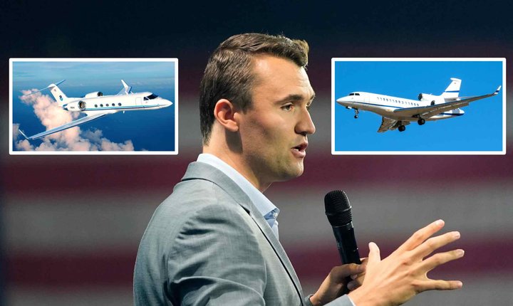 Charlie Kirk med to innfelte privatjetfly