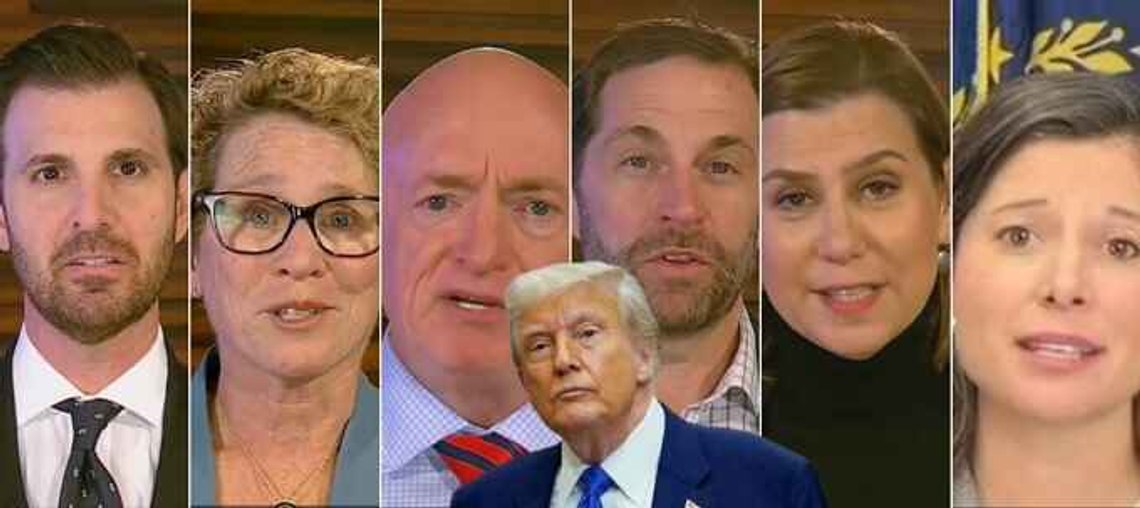 De seks demokratene, fra venstre: Chris Deluzio, Chrissy Houlahan, Mark Kelly, Jason Crow, Elissa Slotkin og Maggie Goodlander (Skjermdumper fra video). De seks demokratene, fra venstre: Chris Deluzio, Chrissy Houlahan, Mark Kelly, Jason Crow, Elissa Slotkin og Maggie Goodlander (Skjermdumper fra video).