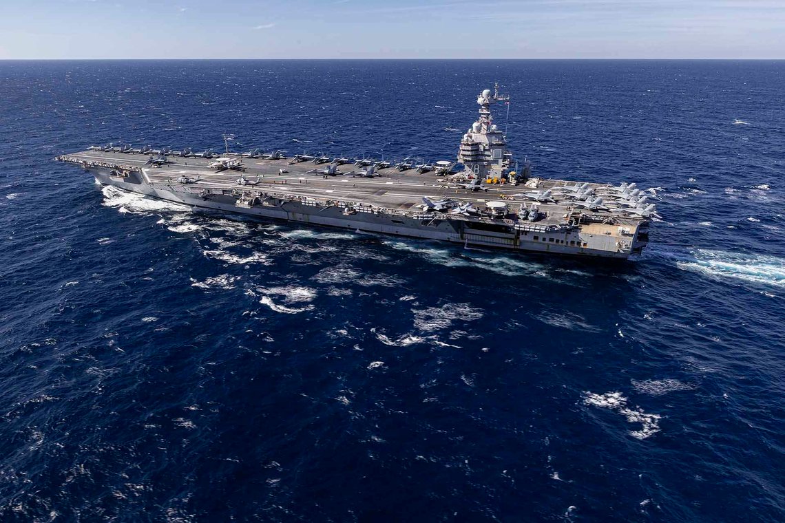 USS Gerald R. Ford – USAs nyeste og mest avanserte atomdrevne hangarskip – er blant skipene som har seilt inn i Karibien. U.S. Navy photo by Petty Officer 2nd Class Jacob Mattingly USS Gerald R. Ford – USAs nyeste og mest avanserte atomdrevne hangarskip – er blant skipene som har seilt inn i Karibien. U.S. Navy photo by Petty Officer 2nd Class Jacob Mattingly
