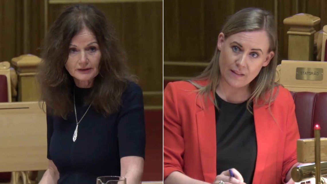SHADA-SAKEN: Stortingsrepresentant Liv Gustavsen (FrP) tar opp Shada-saken med barne- og familieminister Lene Vågslid (Ap), og mener hun ikke får konkrete svar. Foto: Stortinget SHADA-SAKEN: Stortingsrepresentant Liv Gustavsen (FrP) tar opp Shada-saken med barne- og familieminister Lene Vågslid (Ap), og mener hun ikke får konkrete svar. Foto: Stortinget