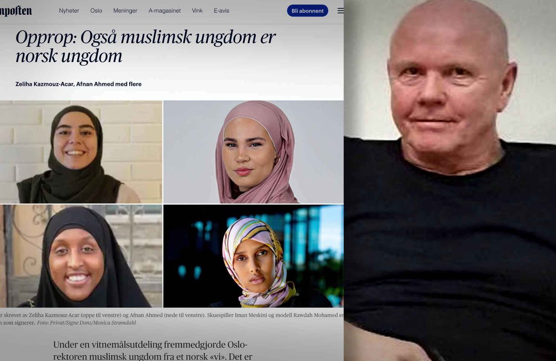 Kronikken i Aftenposten som fikk Trygve Barfot (t.h.) til å skrive et innlegg på Facebook, som politiet fikk et anonymt tips om nesten et år senere. (Foto: Privat) Kronikken i Aftenposten som fikk Trygve Barfot (t.h.) til å skrive et innlegg på Facebook, som politiet fikk et anonymt tips om nesten et år senere. (Foto: Privat)