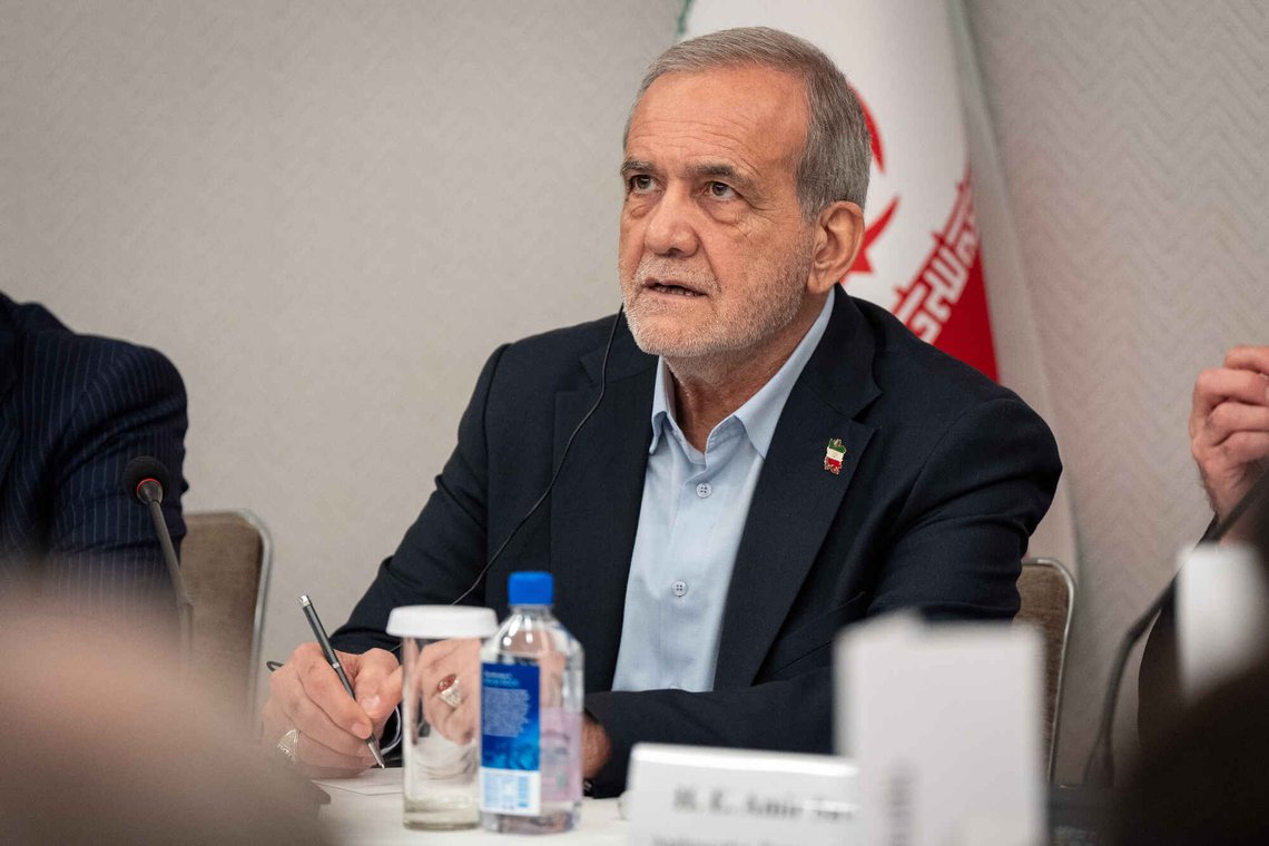 Irans president Masoud Pezeshkian. Foto: Angelina Katsanis / AP / NTB Irans president Masoud Pezeshkian. Foto: Angelina Katsanis / AP / NTB