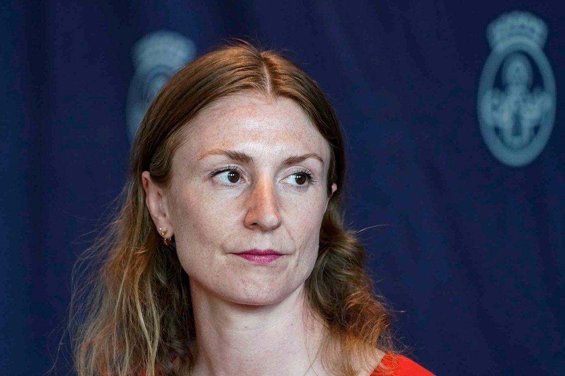 Oslo 20220613.
Byråd for oppvekst og kunnskap Sunniva Holmås Eidsvoll (SV) deltar på hasteinnkalt pressekonferanse i Oslo rådhus om Fornebubanen.
Foto: Terje Pedersen / NTB Oslo 20220613.
Byråd for oppvekst og kunnskap Sunniva Holmås Eidsvoll (SV) deltar på hasteinnkalt pressekonferanse i Oslo rådhus om Fornebubanen.
Foto: Terje Pedersen / NTB