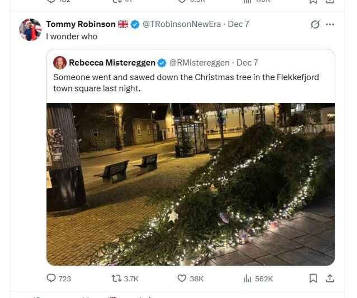 Skjermdump fra X Skjermdump fra X