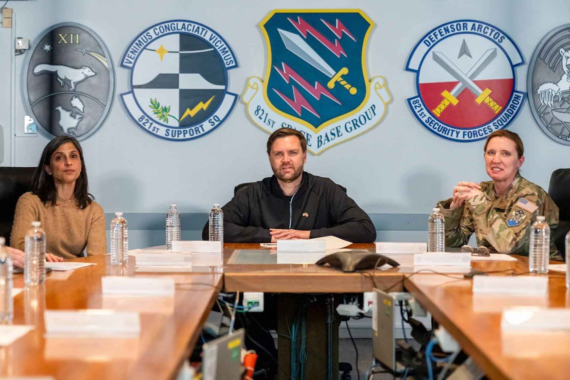 Visepresident JD Vance besøker Pituffik Space Base på Grønland 2025. Foto: Office of Vice President of the United States Visepresident JD Vance besøker Pituffik Space Base på Grønland 2025. Foto: Office of Vice President of the United States