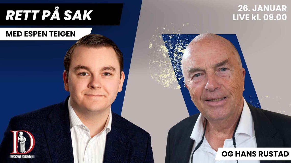 MANDAG: Espen Teigen har med seg Hans Rustad i ukens første Rett på sak. MANDAG: Espen Teigen har med seg Hans Rustad i ukens første Rett på sak.