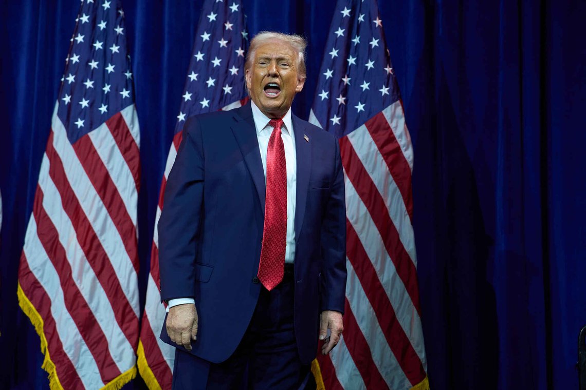 USAs president Donald Trump da han talte til republikanske folkevalgte tidligere tirsdag ettermiddag. Foto: Evan Vucci / AP / NTB USAs president Donald Trump da han talte til republikanske folkevalgte tidligere tirsdag ettermiddag. Foto: Evan Vucci / AP / NTB