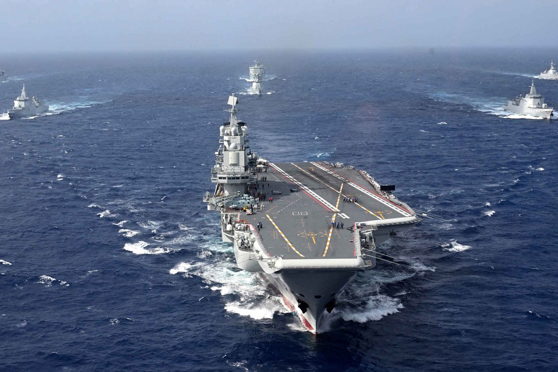 FILE - In this photo released by Xinhua News Agency, conventionally powered Chinese aircraft carrier Liaoning carries out a dual aircraft carrier formation exercise with the Shandong aircraft carrier, for the first time in the South China Sea in late Oct. 2024. (Pu Haiyang/Xinhua via AP,File) FILE - In this photo released by Xinhua News Agency, conventionally powered Chinese aircraft carrier Liaoning carries out a dual aircraft carrier formation exercise with the Shandong aircraft carrier, for the first time in the South China Sea in late Oct. 2024. (Pu Haiyang/Xinhua via AP,File)