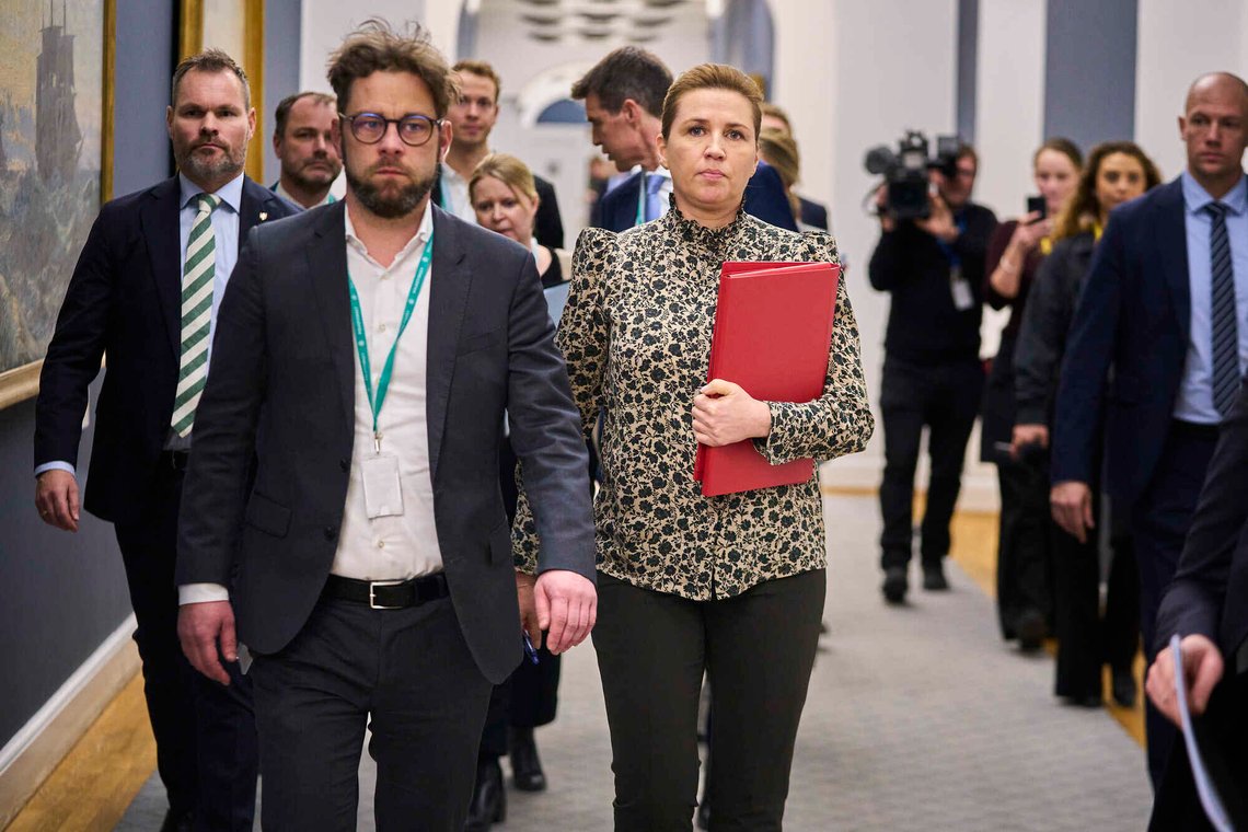 Danish Prime Minister Mette Frederiksen arrives at the Foreign Policy Committee meeting at Christiansborg in Copenhagen on Tuesday, January 20, 2026. Danish Prime Minister Mette Frederiksen arrives at the Foreign Policy Committee meeting at Christiansborg in Copenhagen on Tuesday, January 20, 2026.