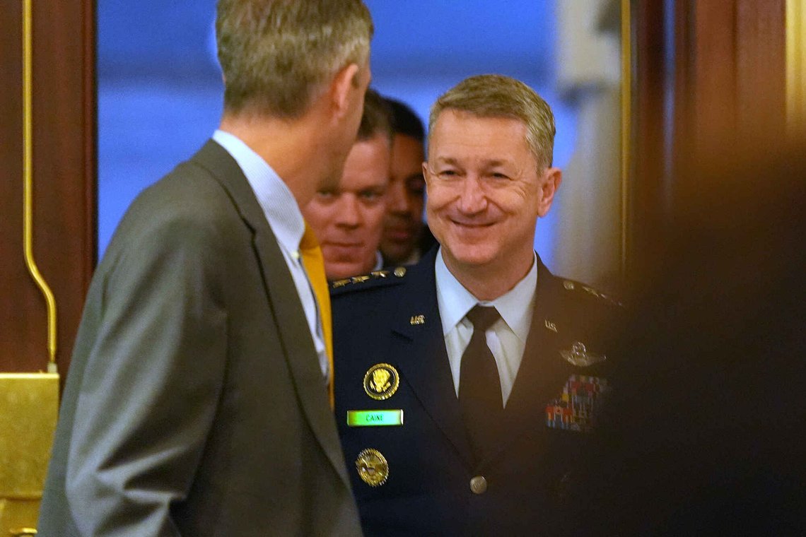 Chairman of the Joint Chiefs of Staff Gen. Dan Caine arrives at the U.S. Capitol Monday, Jan. 5, 2026, to brief top lawmakers after President Donald Trump directed U.S. forces to capture Venezuelan President Nicolas Maduro. (AP Photo/Jacquelyn Martin) Chairman of the Joint Chiefs of Staff Gen. Dan Caine arrives at the U.S. Capitol Monday, Jan. 5, 2026, to brief top lawmakers after President Donald Trump directed U.S. forces to capture Venezuelan President Nicolas Maduro. (AP Photo/Jacquelyn Martin)