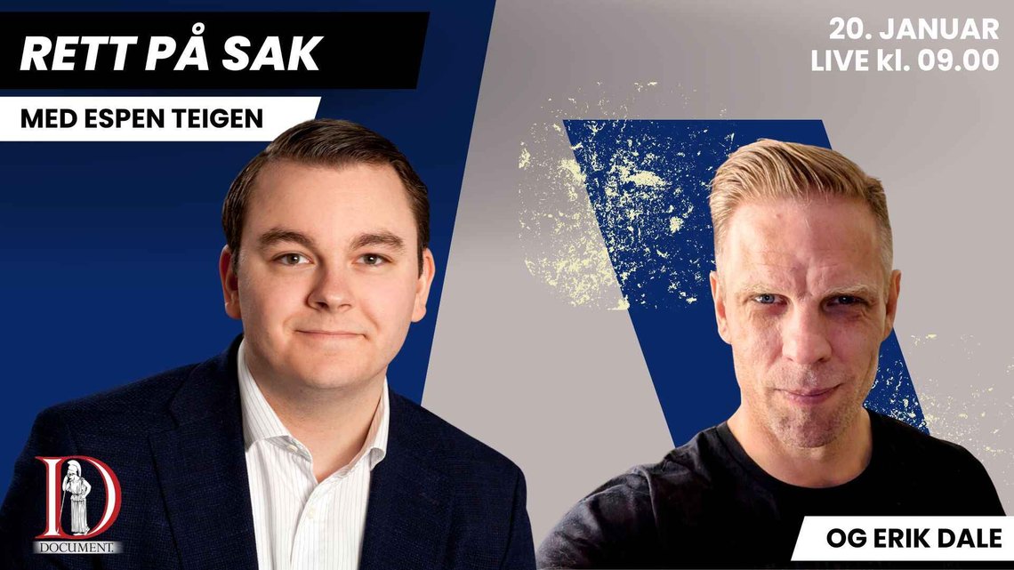 TIRSDAG: Espen Teigen har med seg Erik Dale i dagens Rett på sak. TIRSDAG: Espen Teigen har med seg Erik Dale i dagens Rett på sak.