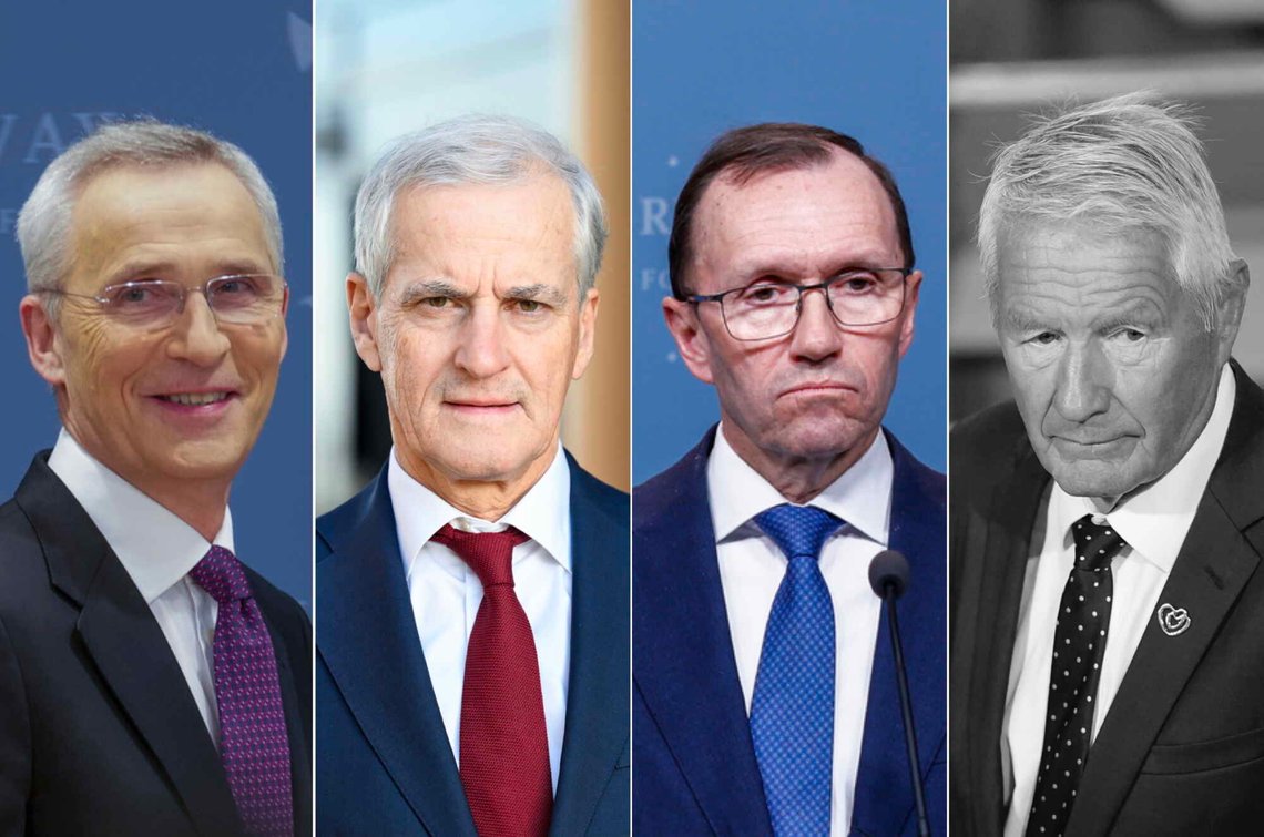 Jens Stoltenberg, Jonas Gahr Støre, Espen Barth Eide og Thorbjørn Jagland. Foto: Terje Bendiksby, Carina Johansen, Jonas Been Henriksen og Torstein Bøe – alle via NTB. Jens Stoltenberg, Jonas Gahr Støre, Espen Barth Eide og Thorbjørn Jagland. Foto: Terje Bendiksby, Carina Johansen, Jonas Been Henriksen og Torstein Bøe – alle via NTB.
