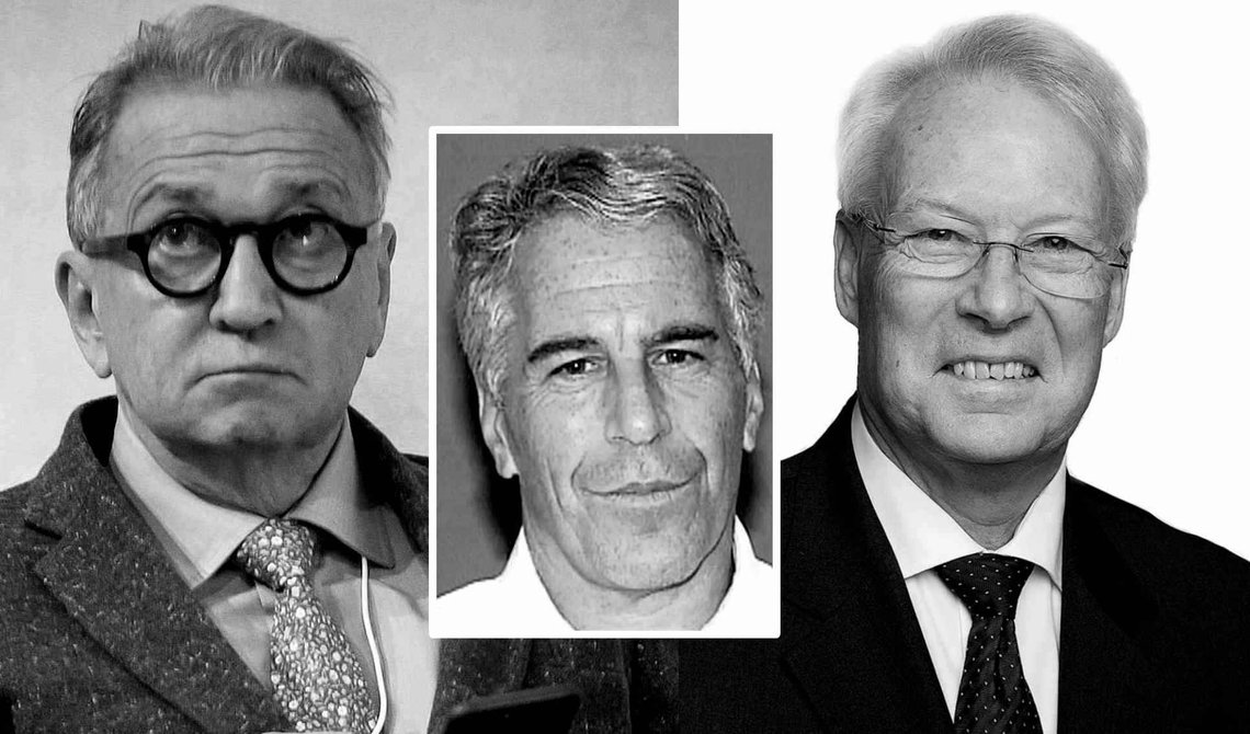 Advokat Kåre Idar Mojord (t.h.) bisto Terje Rød-Larsen (t.v.) med å sikre seg en dyr leilighet i Oslo til spottpris. Mellommann var Jeffrey Epstein (innfelt). (Foto: Heiko Junge/NTB og Advokatfirmaet Henriksen & Co.) Advokat Kåre Idar Mojord (t.h.) bisto Terje Rød-Larsen (t.v.) med å sikre seg en dyr leilighet i Oslo til spottpris. Mellommann var Jeffrey Epstein (innfelt). (Foto: Heiko Junge/NTB og Advokatfirmaet Henriksen & Co.)