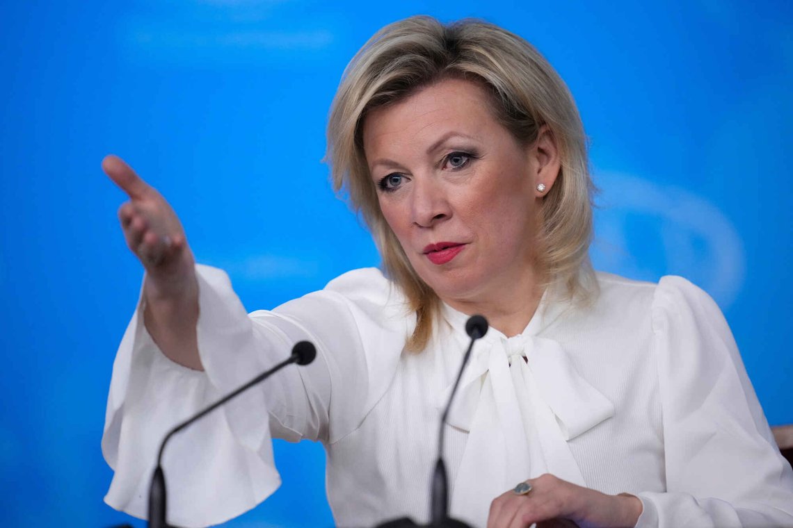 Russia's Foreign Ministry Spokeswoman Maria Zakharova gestures as she attends Russian Foreign Minister Sergey Lavrov's annual news conference, in Moscow, on Tuesday, Jan. 20, 2026. (AP Photo/Pavel Bednyakov) Russia's Foreign Ministry Spokeswoman Maria Zakharova gestures as she attends Russian Foreign Minister Sergey Lavrov's annual news conference, in Moscow, on Tuesday, Jan. 20, 2026. (AP Photo/Pavel Bednyakov)