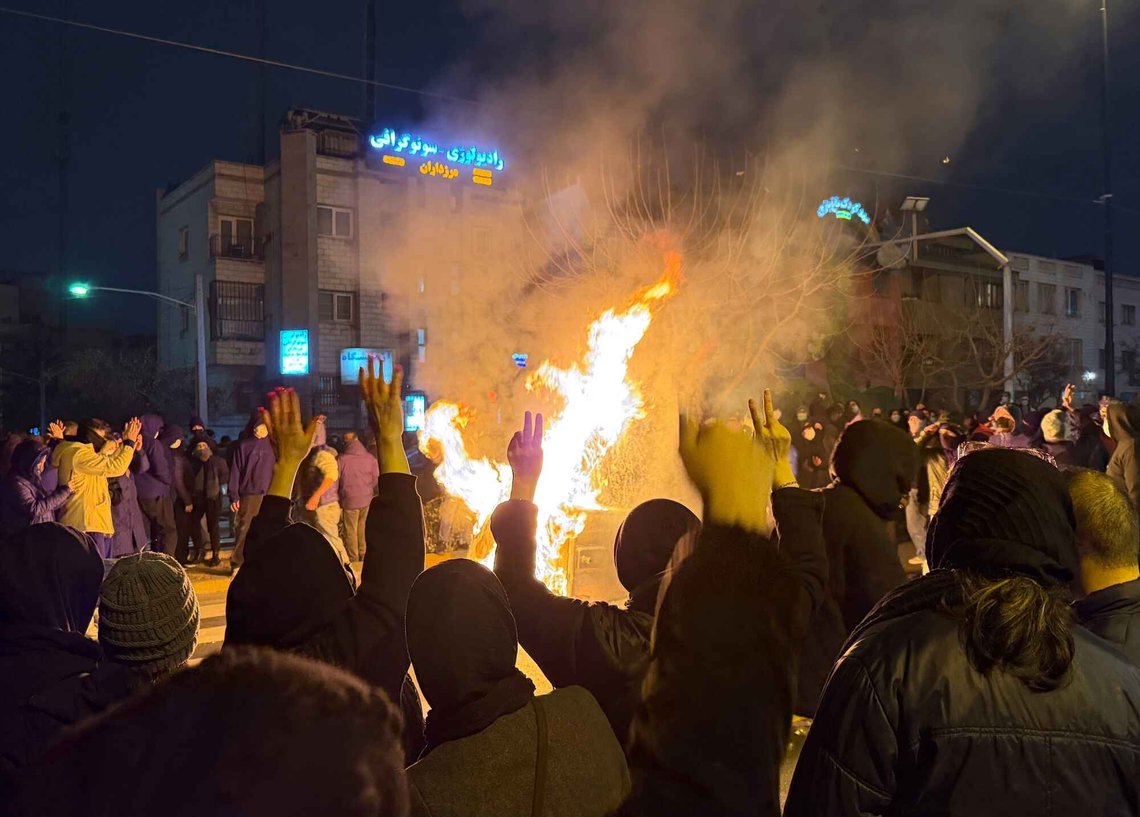 FILE - In this photo obtained by The Associated Press, Iranians attend an anti-government protest in Tehran, Iran, Jan. 9, 2026. (UGC via AP, File) FILE - In this photo obtained by The Associated Press, Iranians attend an anti-government protest in Tehran, Iran, Jan. 9, 2026. (UGC via AP, File)